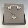 Pewter Hammered Heart Set