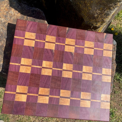 Large Crows Ash, Purple Heart and Rosewood Chopping Board